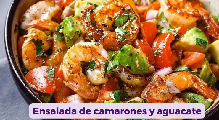 Ensalada de camarones y aguacate